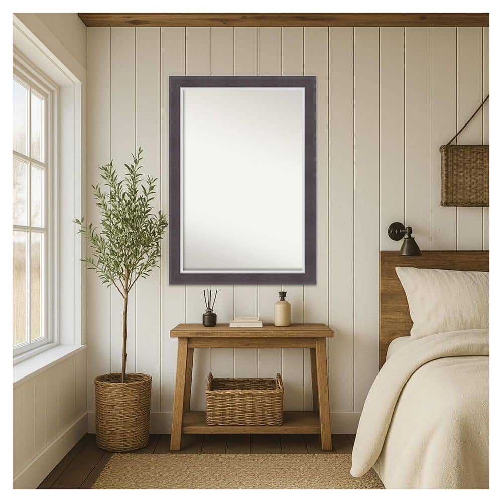Ellie Brown Silver 41.5 in. x 29.5 in. Non-Beveled Modern Rectangle Framed Wall Mirror price history on PriceWatchPro