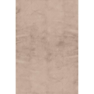Amy Machine Washable Taupe 2 ft. x 8 ft. Solid Runner Rug