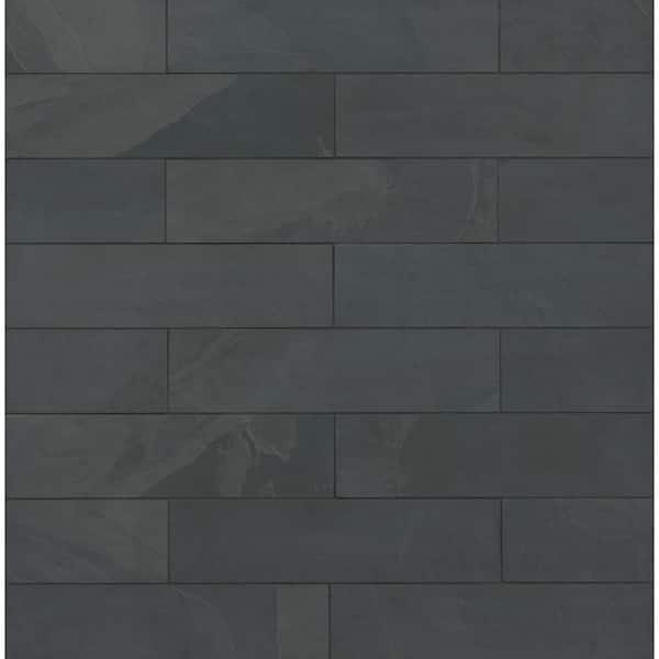 Montauk Black 6 in. x 24 in. Gauged Slate Floor and Wall Tile (10 sq. ft./Case)