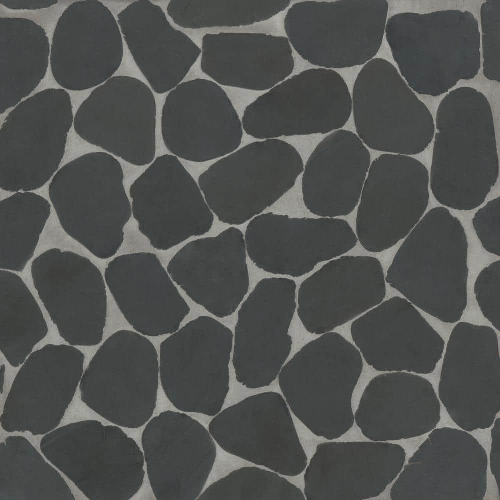 Sample-Waterbrook Pebble 4 in. x 5 in. Super Black Stone Mosaic Tile price history on PriceWatchPro