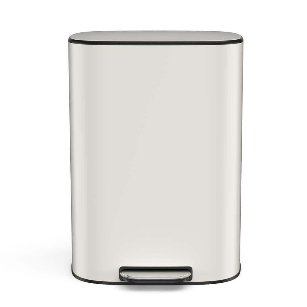 50L/13.2 Gal. Stainless Steel Soft-Close Kitchen/Bathroom Trash Can with Foot Pedal in White price history on PriceWatchPro