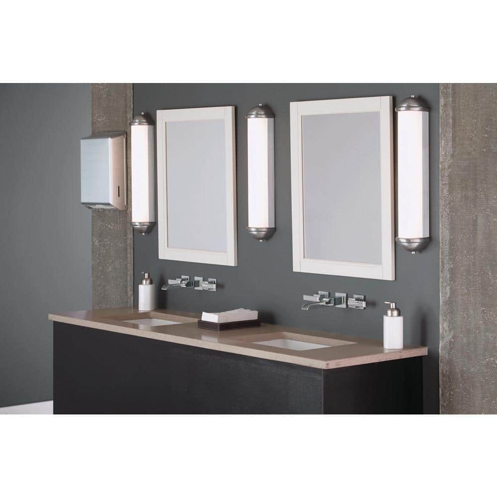 Chrome Wall Mounted Modern Widespread Bathroom Faucet