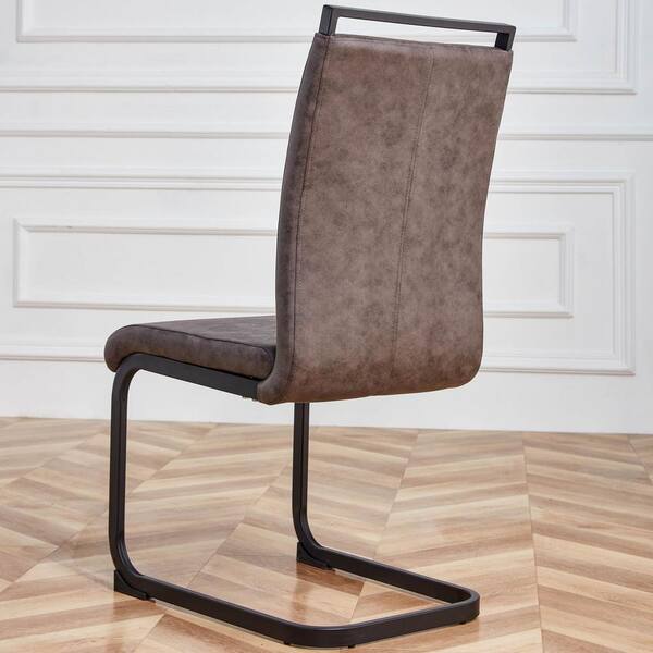 Taupe leather 2025 dining room chairs