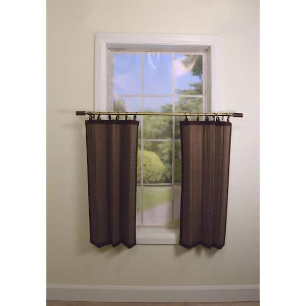 Versailles Home Fashions Espresso Bamboo Light Filtering Tier Set 48 in. W X 36 in. L