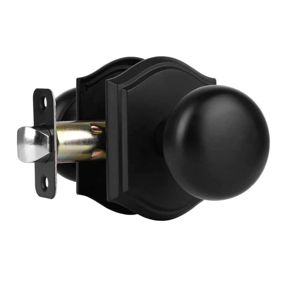 Classic Elegant Matte Black Interior Hall/Closet Unkeyed Passage Door Knob with Round Knob and Arch Backplate price history on PriceWatchPro