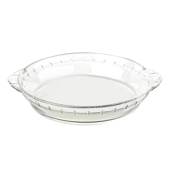 2-Pack Glass Pie Baking Dish Set Clear Round Deep Dish Bakeware with Handles Dishwasher Microwave Oven Safe
