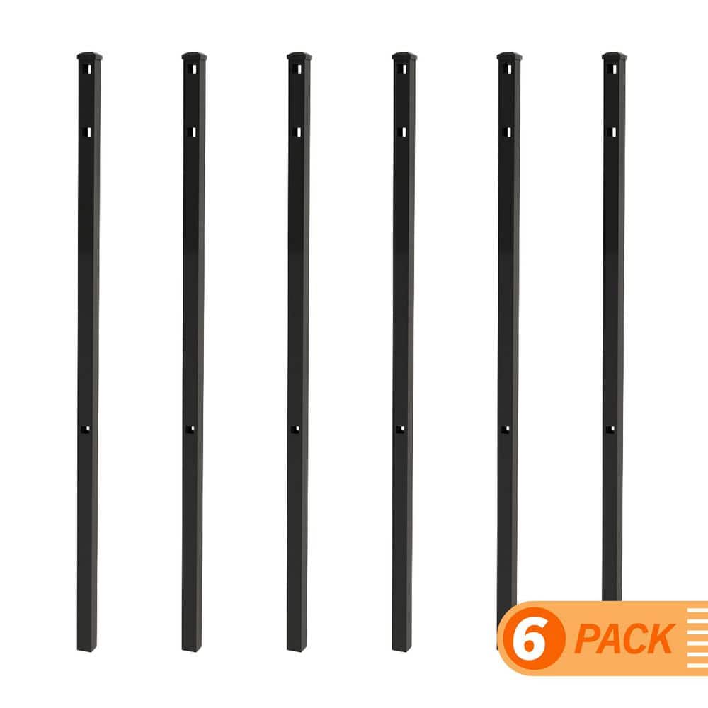 96 in. x 6 ft. Osprey Black Aluminum Line Post with Flat Cap (6-Pack) price history on PriceWatchPro