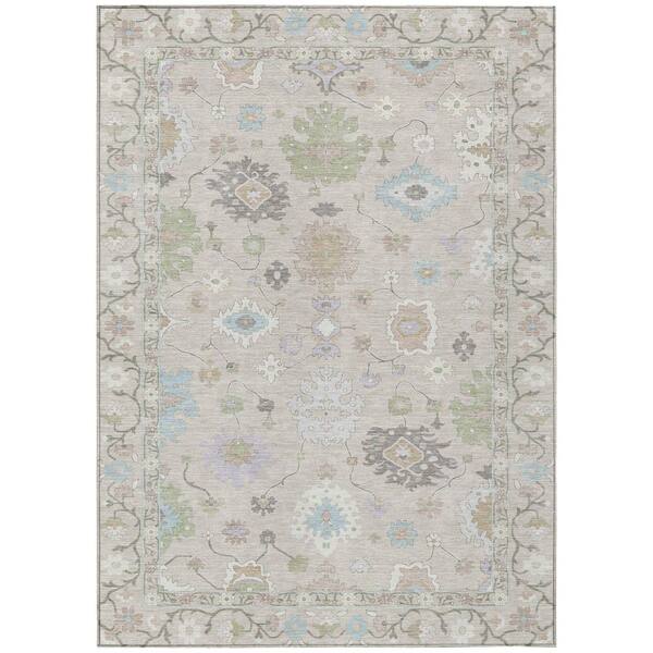 Chantille Machine Washable Indoor/Outdoor Abstract ACN2675 Linen 5 ft. x 7 ft. 6 in. Area Rug