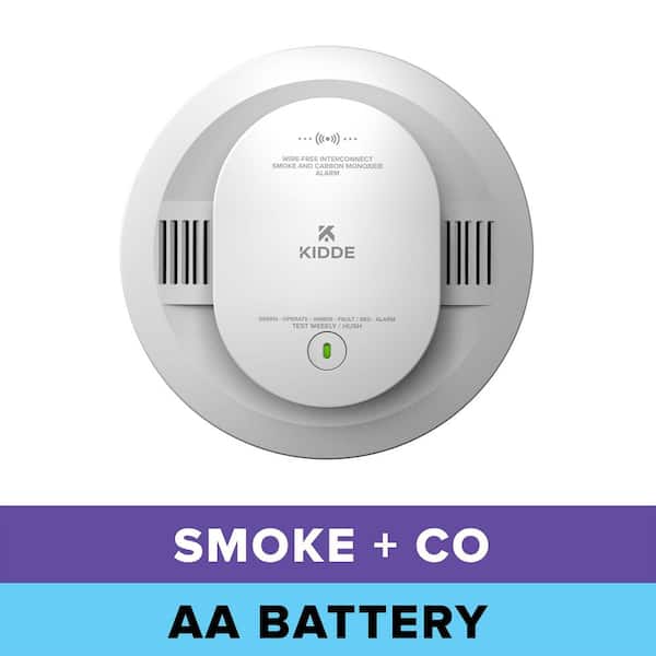 AA Battery Powered Smoke and Carbon Monoxide Detector, Wire-Free Interconnect, Voice Alerts, 30CUDR-VRF