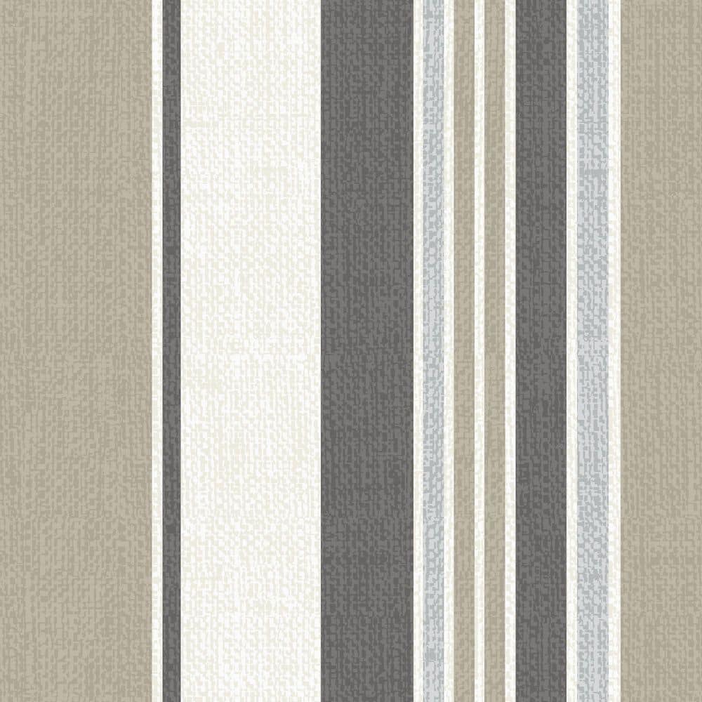 Taupe Grey Boardwalk Stripe Bamboo Polyester Outdoor Cushion Set