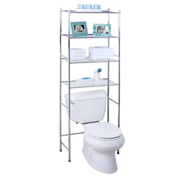 Style Selections Driftwood 24-in x 62-in x 9-in Driftwood 3-Shelf Over-the-Toilet  Storage in the Over-the-Toilet Storage department at