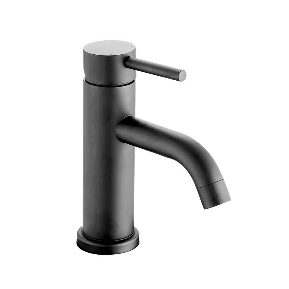 6.57 in. H Single Handle Single Hole Stainless Steel Bathroom Faucet with Supply Lines in Matt Black price history on PriceWatchPro
