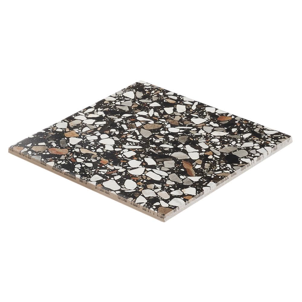 Grain Black Matte Porcelain Patterned Floor and Wall Tile