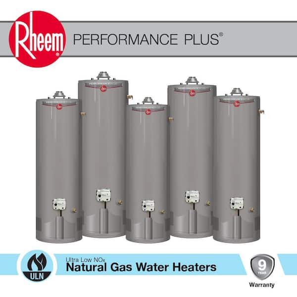 Performance Plus 50 Gal. Tall 9 Year 38,000 BTU Ultra Low NOx (ULN) Natural Gas Tank Water Heater Performance Plus 50 Gal. Tall 9 Year 38,000 BTU Ultra Low NOx (ULN) Natural Gas Tank Water Heater