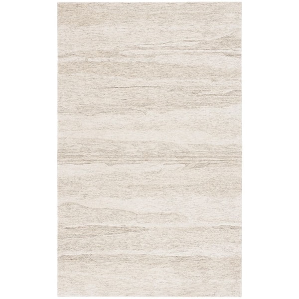 Ebony 6 ft. x 9 ft. Light Green/Ivory Abstract Striped Area Rug