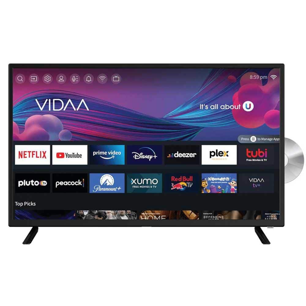 32 in. DLED Smart HDTV with DVD Player ATSC and NTSC System ACDC Compatible