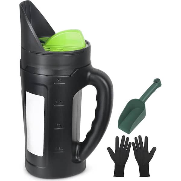 80 oz. Plastic Handheld Salt and Seed Spreader for Ice Melt Fertilizer and Grass Seed Lawn Care