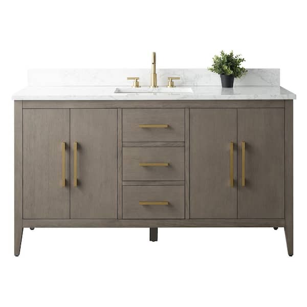 remodel 05 V.A. 『VANITY BOX』 Virubi 36 in. W Single Sink Bath Vanity in Blue with White