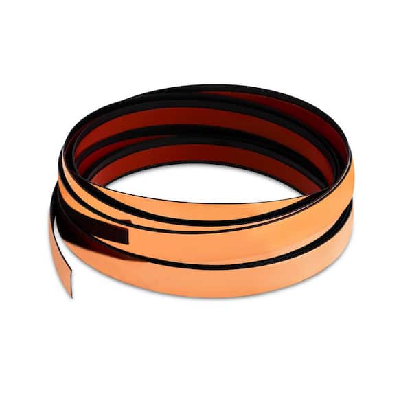 1/2 in. x 16.4 ft. PVC Peel and Stick Molding Trim Flexible Self Adhesive Drywall Trim for Wall Mirror Door, Rose Gold