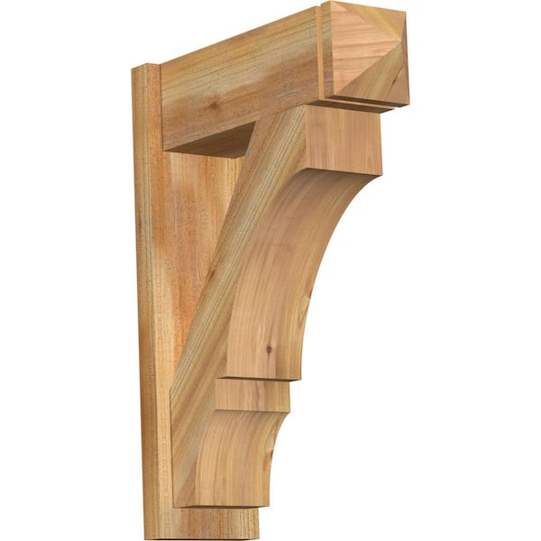 Ekena Millwork 8 in. x 32 in. x 24 in. Western Red Cedar Balboa Arts and Crafts Rough Sawn Outlooker