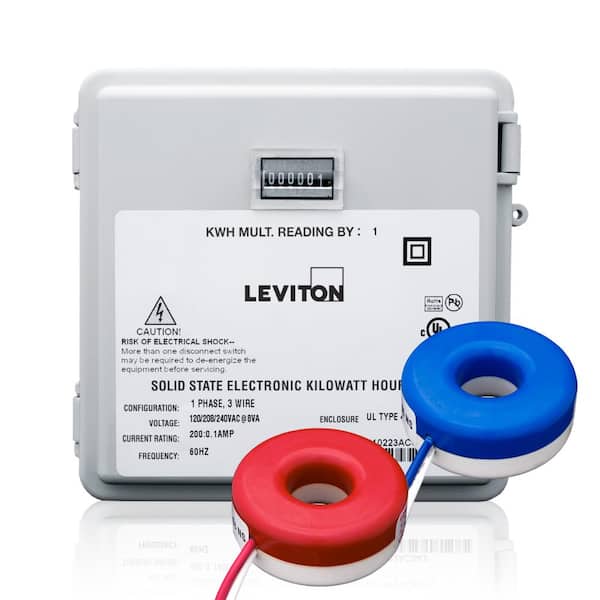 Leviton 100 Amp Mini Meter Kit with 2 Solid CTs and Outdoor Enclosure, White MO240-1SW