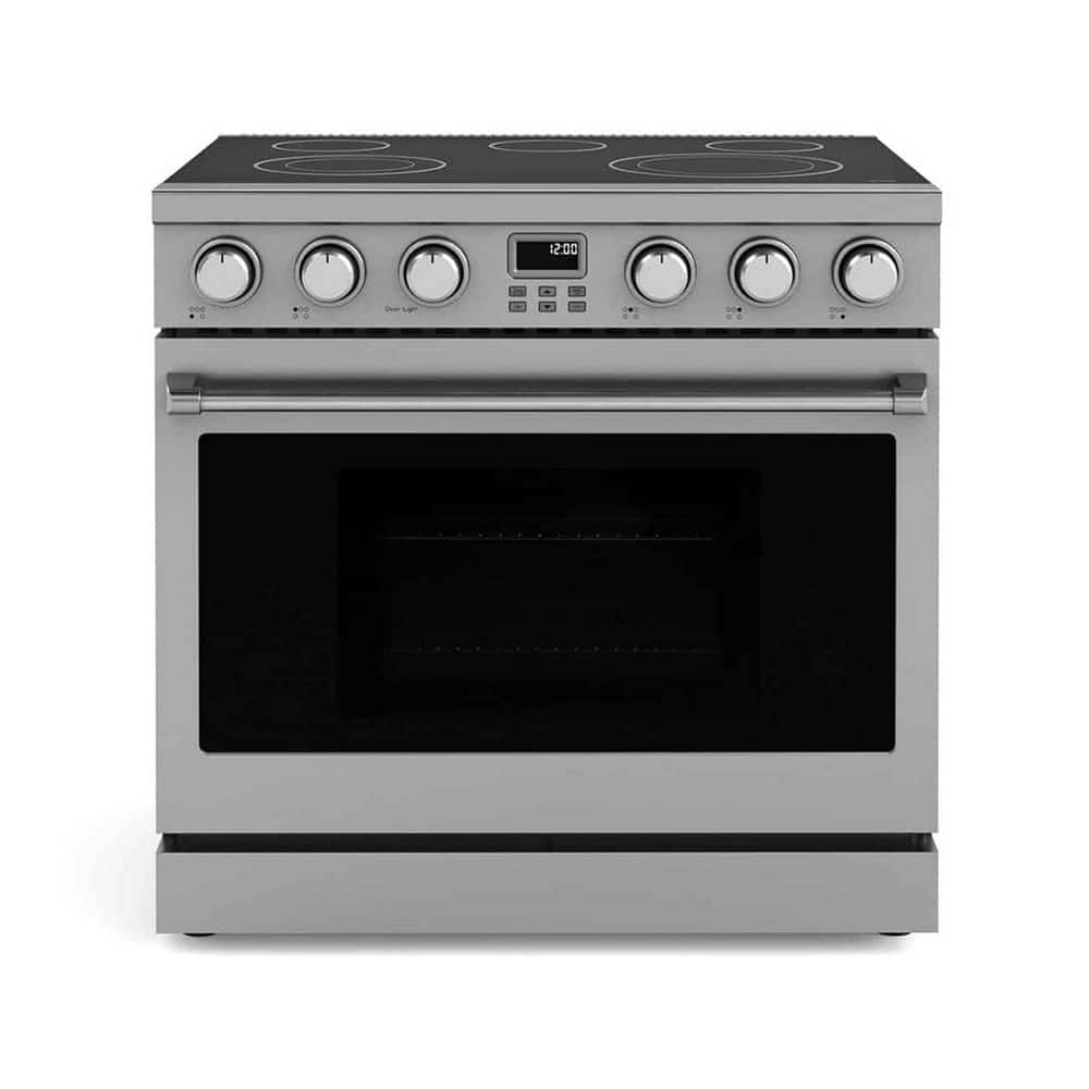 36 in. 5 Elements Free-Standing Electric Range in Stainless Steel, 2-in-1 Ceramic Cooktop & Range Oven with Air Fryer price history on PriceWatchPro