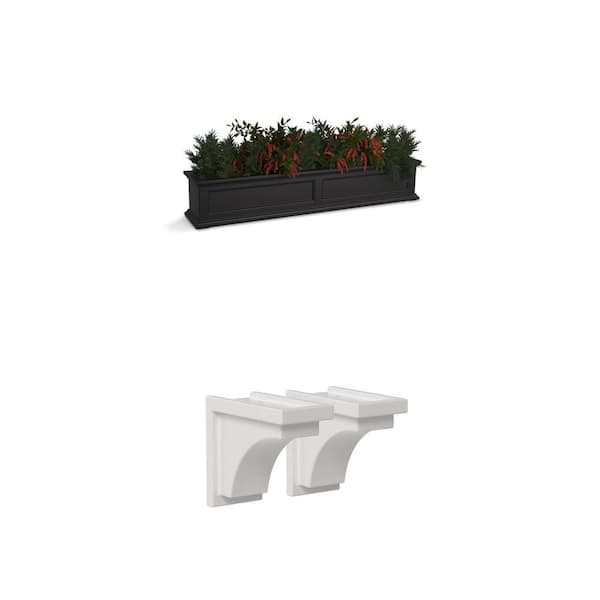 Fairfield 60 in. x 11 in. Window Box with Nantucket Decorative Corbel