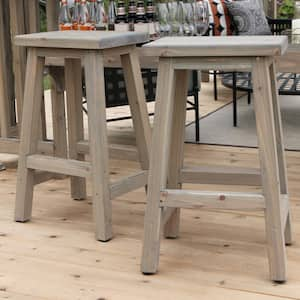 Madison 29 in. Saddle Wood Outdoor Bar Stool (2-Pack)