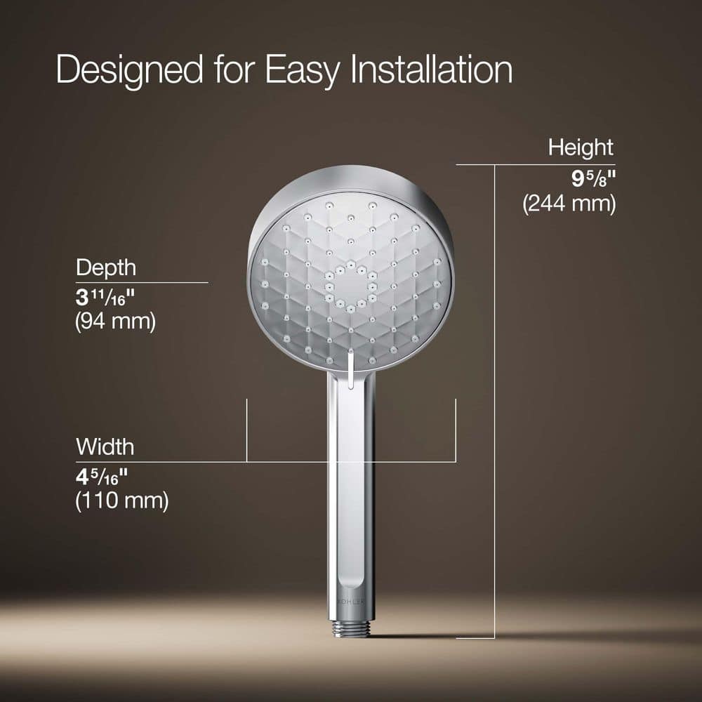 Polished Chrome Multifunction Handheld Showerhead