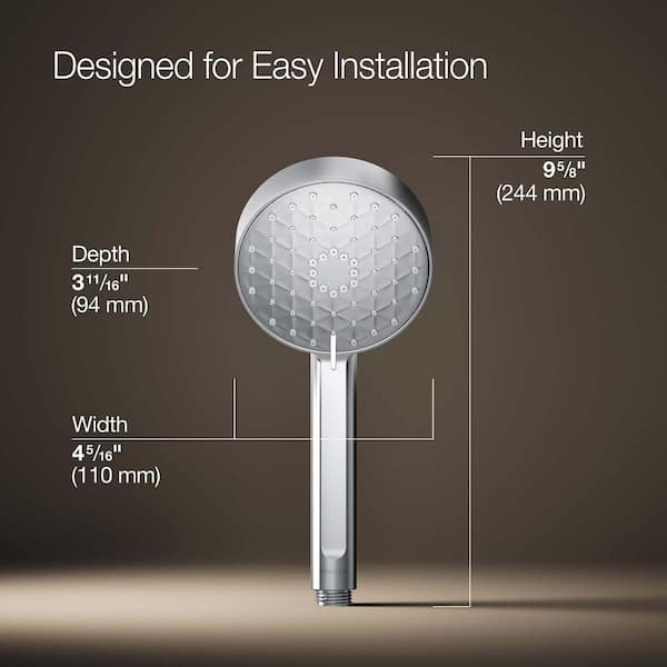 KOHLER Awaken G110 3-Spray Wall Mount Handheld Shower Head with 2.5 GPM in Polished Chrome
