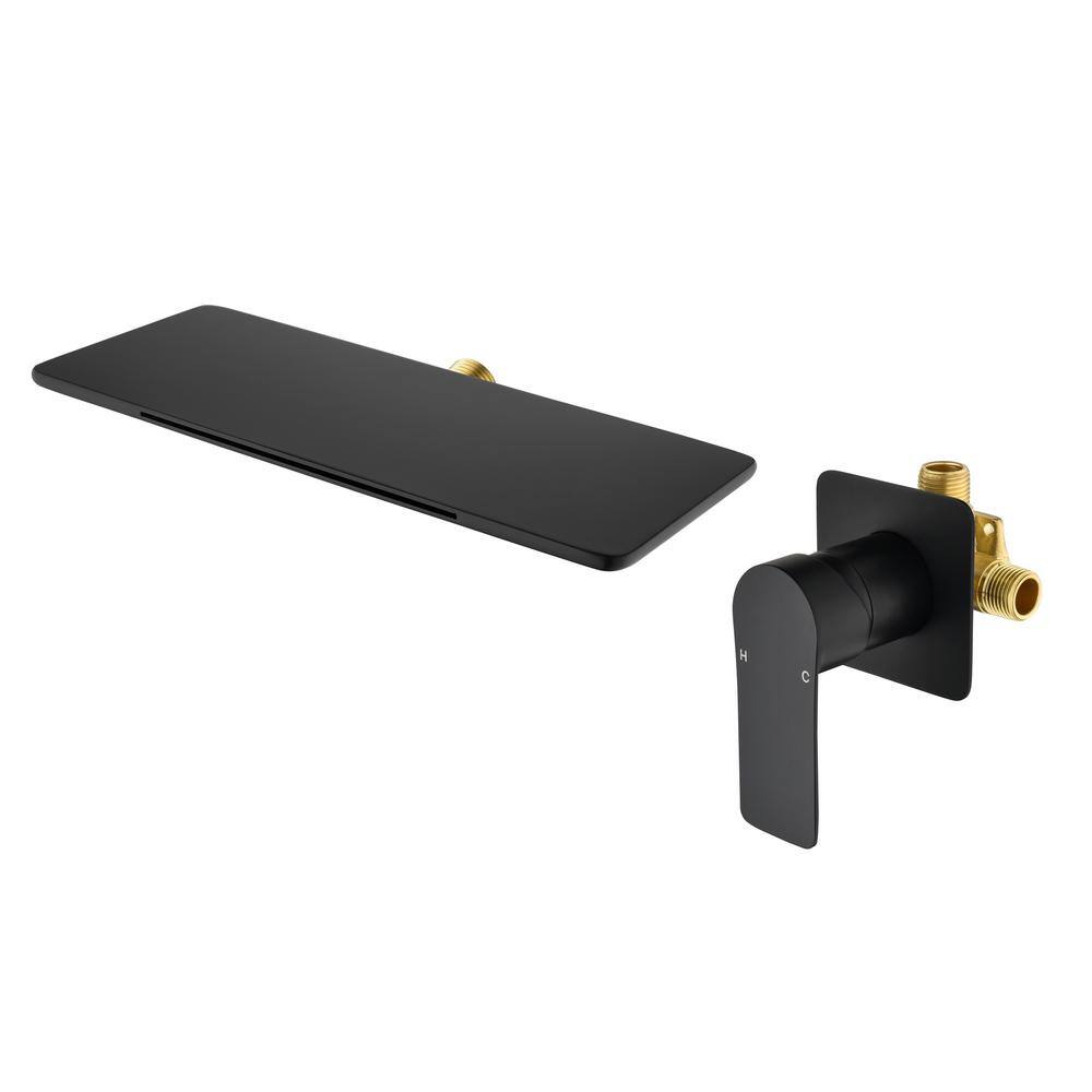 Amo Single-Handle Rectangular Waterfall Spout Wall Mounted Bathroom Faucet in Matte Black price history on PriceWatchPro
