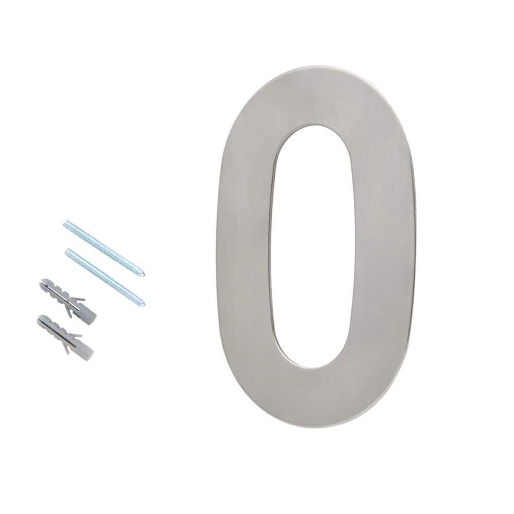 6'' Silver Stainless Steel Floating House Number Sign