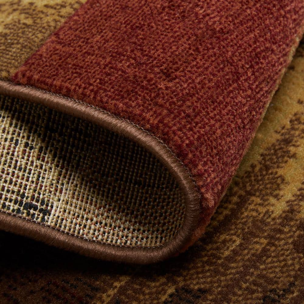 Catalina Bismark Geometric Brown and Beige Synthetic Area Rug