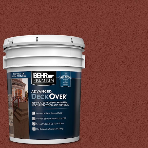BEHR Premium Advanced DeckOver 5 gal. #SC-330 Redwood Textured Solid Color Exterior Wood and Concrete Coating