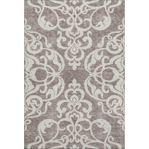 Addison Rugs Mayfield Premium Machine Washable Abstract AMF973 Taupe 3 ft. x 5 ft. Area Rug