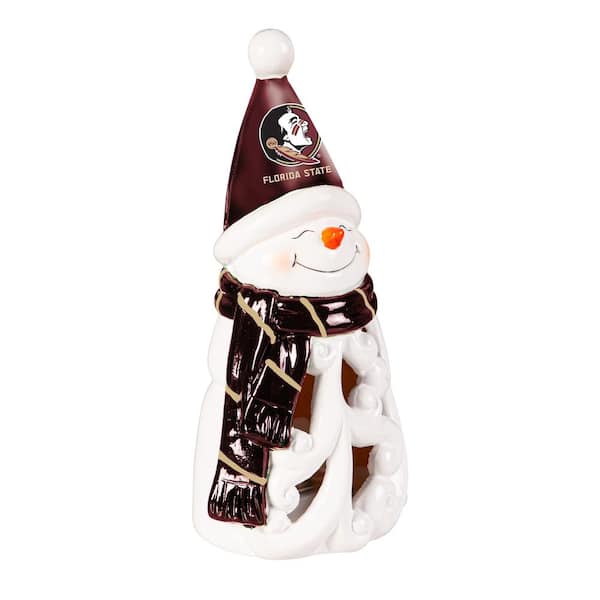 Florida State University Snowman LED Christmas Garden Statuary, 8 in.