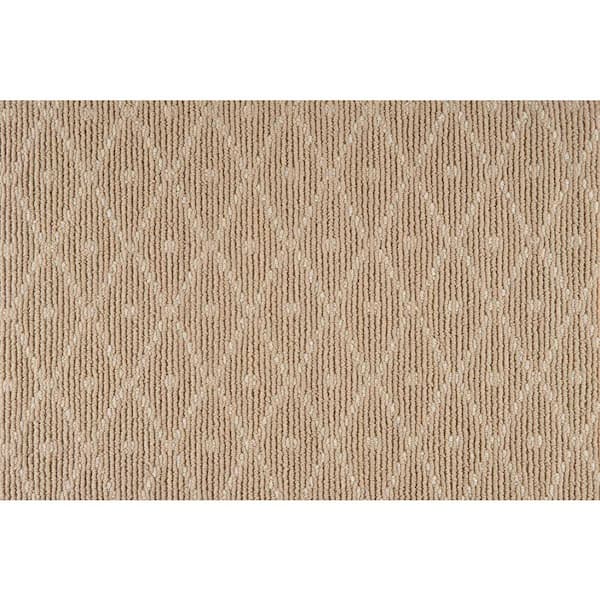 Natural Harmony Merino Diamond Dot - Camel - Brown 12 ft. 36 oz. Wool Pattern Installed Carpet