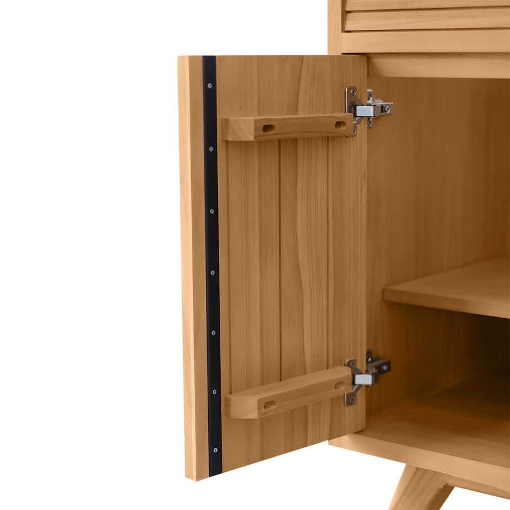 Natural Teak Mid-Century Modern Single Sink Vanity Base