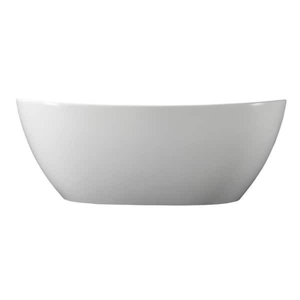 Barclay Products Howe 64 in. Resin Flatbottom Non-Whirlpool Bathtub in Gloss White