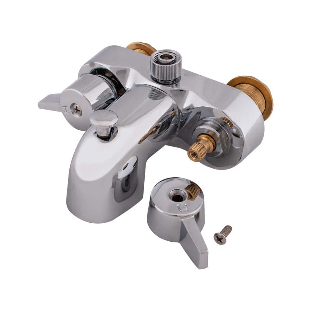 Polished Chrome Two-Handle Deck-Mount Roman Tub Faucet