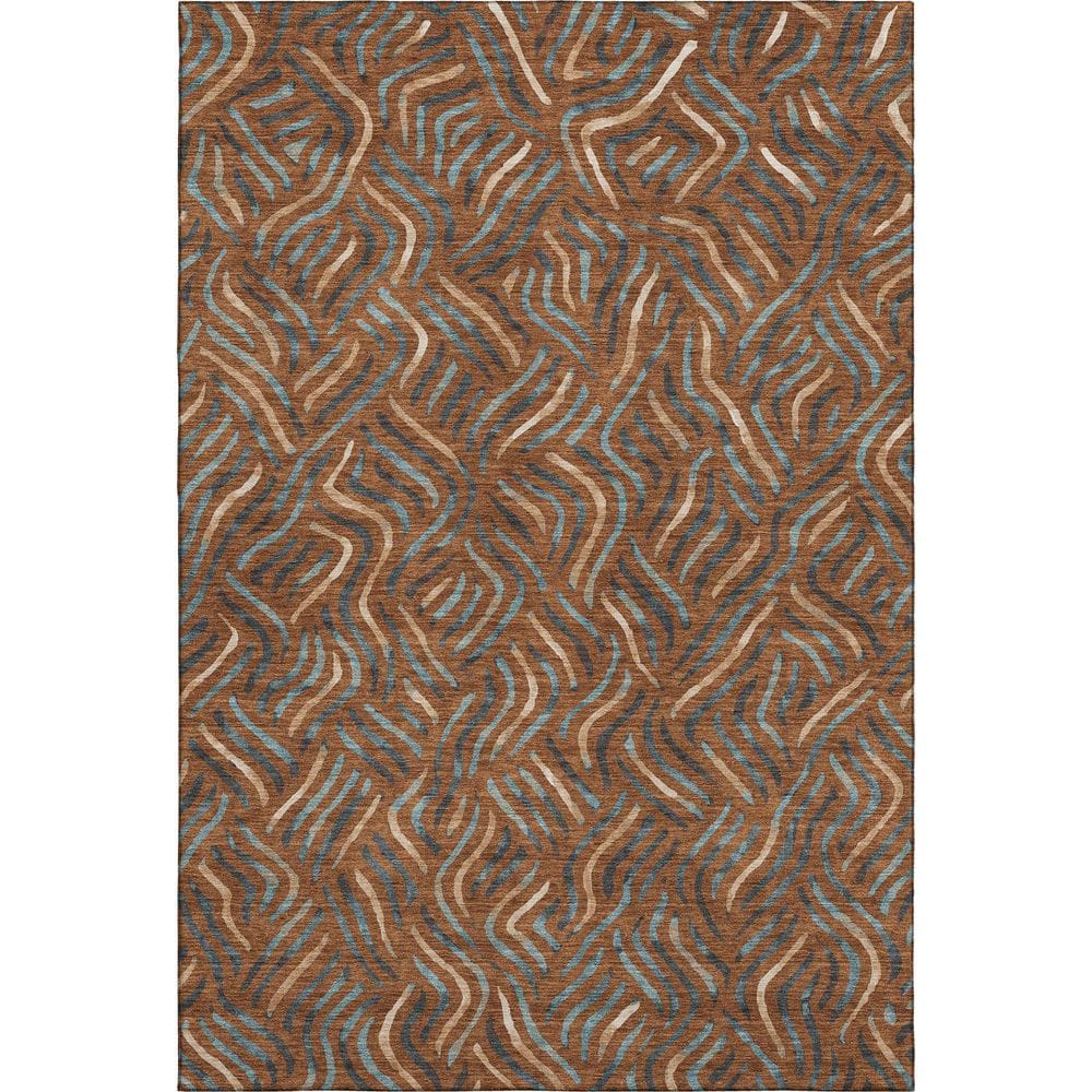 Mayfield Premium Machine Washable Abstract AMF2474 Paprika 8 ft. x 10 ft. Area Rug price history on PriceWatchPro