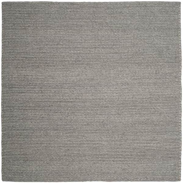 Natura 8 ft. x 8 ft. Steel Solid Color Distressed Square Area Rug