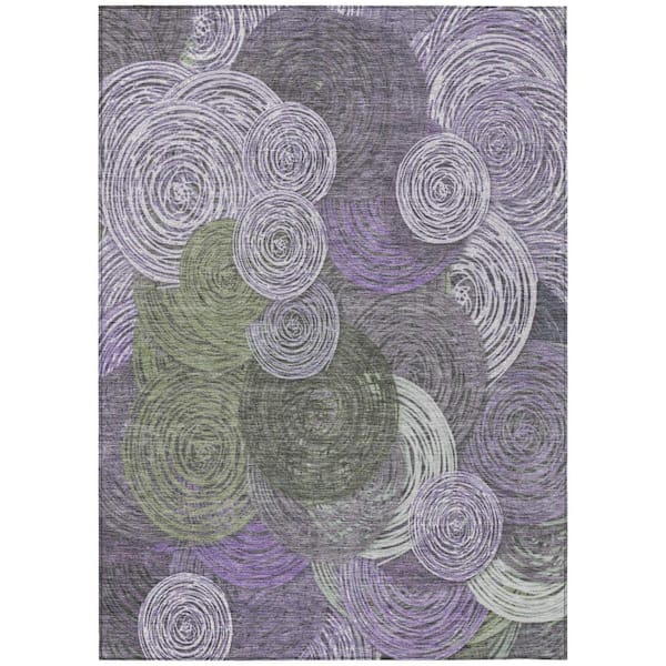 Chantille Machine Washable Indoor/Outdoor Abstract ACN2267 Purple 5 ft. x 7 ft. 6 in. Area Rug