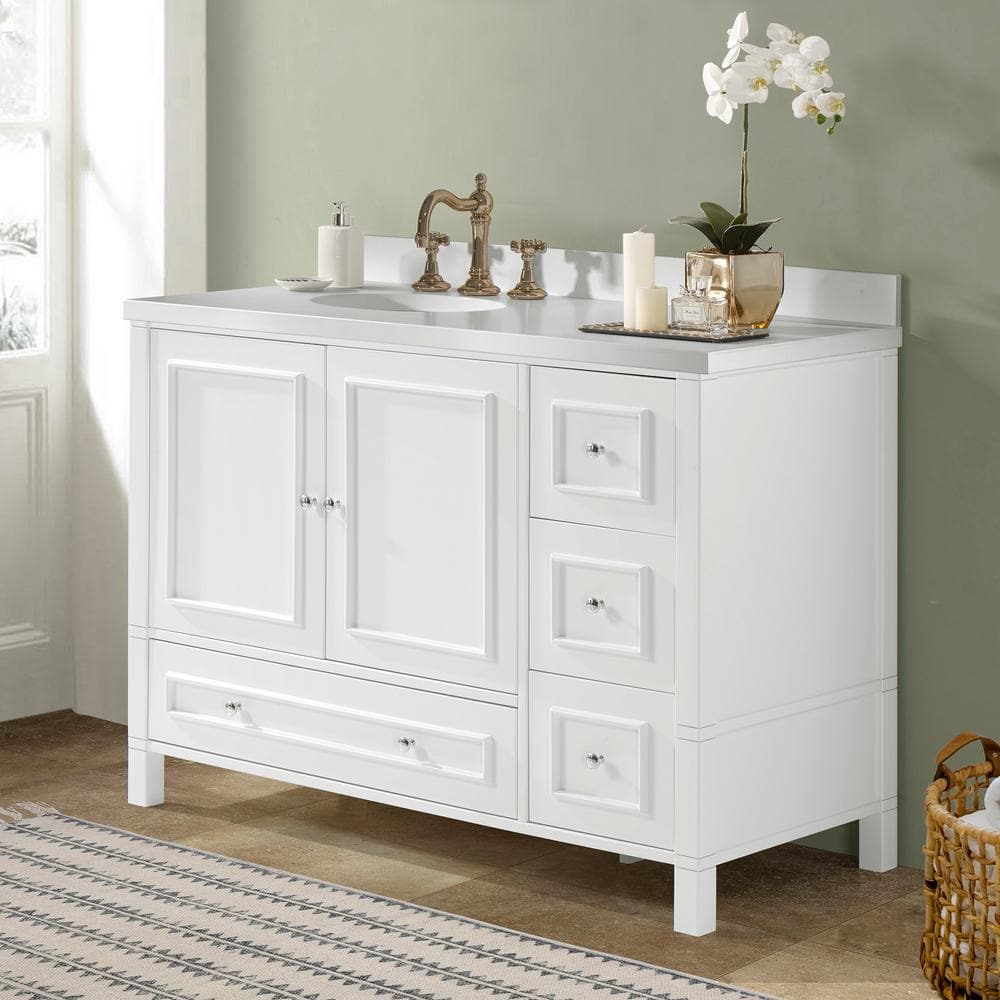 Williamsburg 48" White Pine Vanity Cabinet with Soft Close Drawers