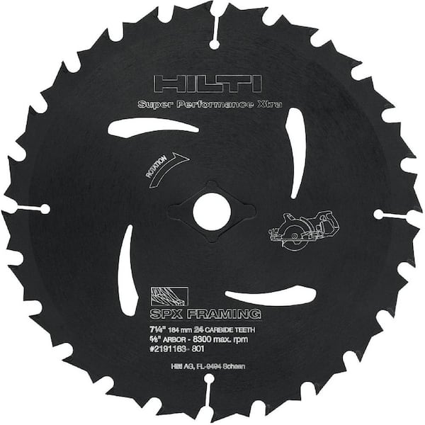 Hilti SPX 7-1/4 in. 24-Teeth per in. Carbide Tipped Framing Circular Saw Blade (15-Pieces)