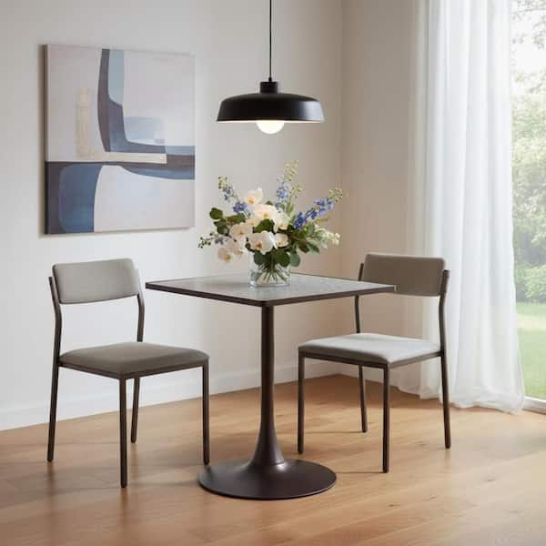 Black Marble 50 in. Pedestal Dining Table Seats Seats 4
