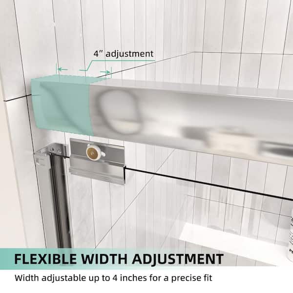 44 to 48 in. W x 70 in. H Double Sliding Framed Shower Door in Chrome with 1/4 in. Easy-Clean Clear Tempered Glass
