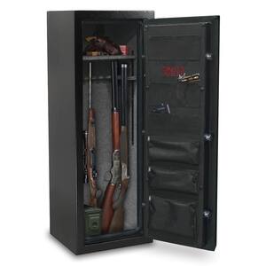 Preserve 18-Gun Fire and Waterproof Gun Safe with Electronic Lock, Black Textured Gloss