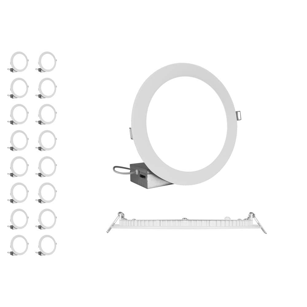 RELS Round 8 in. White Selectable IC-Rated Integrated LED Recessed Downlight Trim Kit, 16 Pack price history on PriceWatchPro