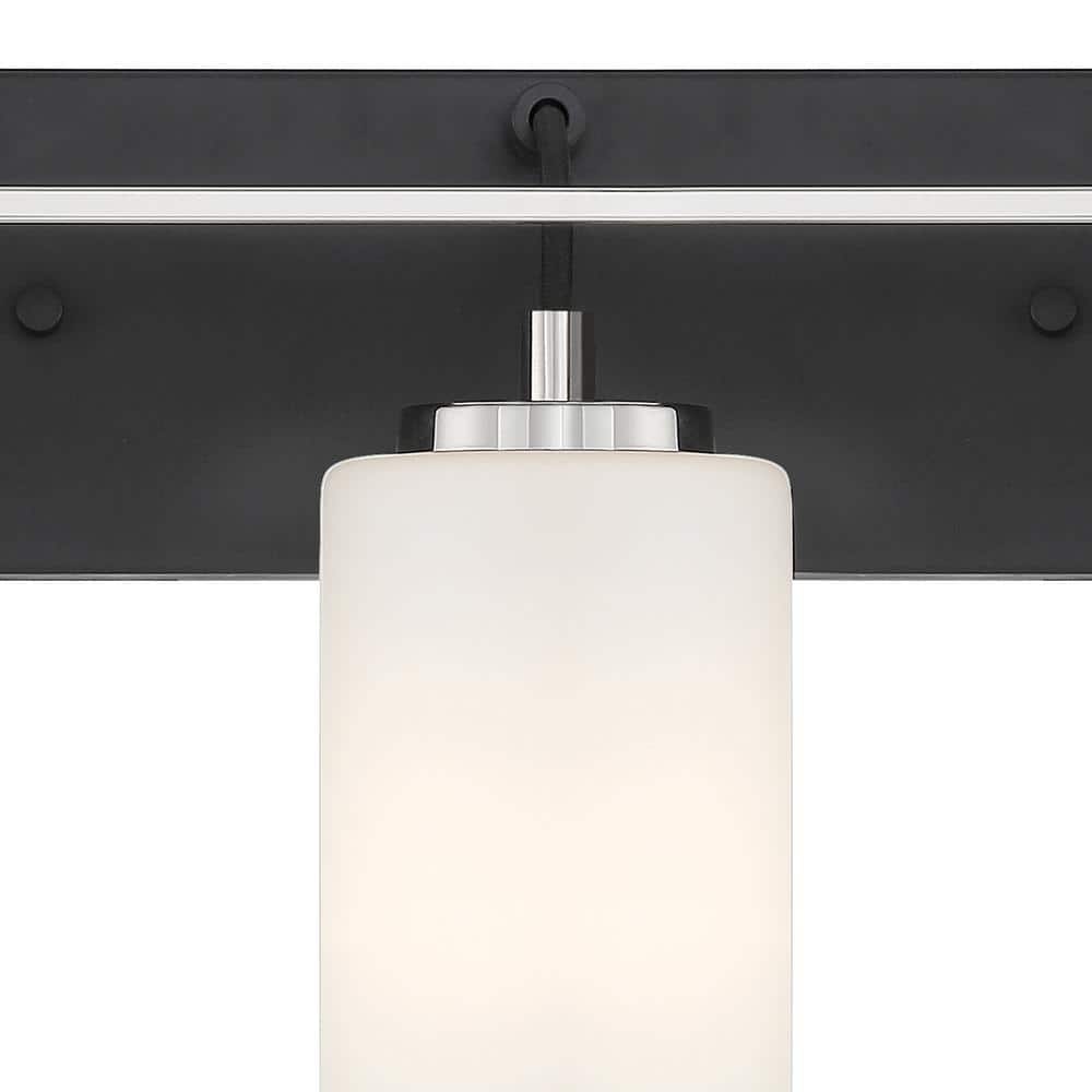 Matte Black Industrial 3-Light Dimmable Vanity Fixture